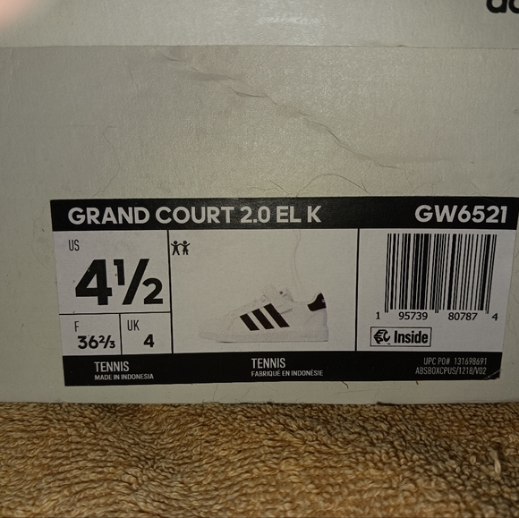 KIDS' & BIG KIDS ADIDAS SHOES GRAND COURT 2.0 ELK, sizes: 11.5, 12 - Picture 6 of 6